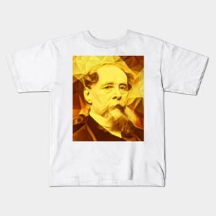 Charles Dickens Golden Portrait | charlles dickens artwork 11 Kids T-Shirt